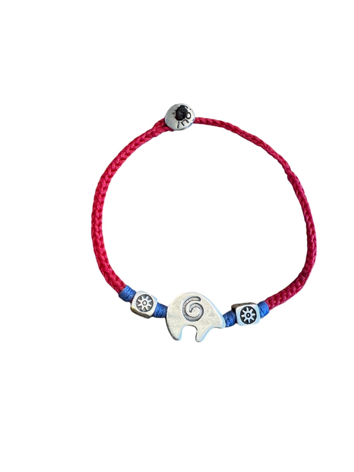 Elephant Charm Hand Knitted 925 Sterling Silver Bracelet