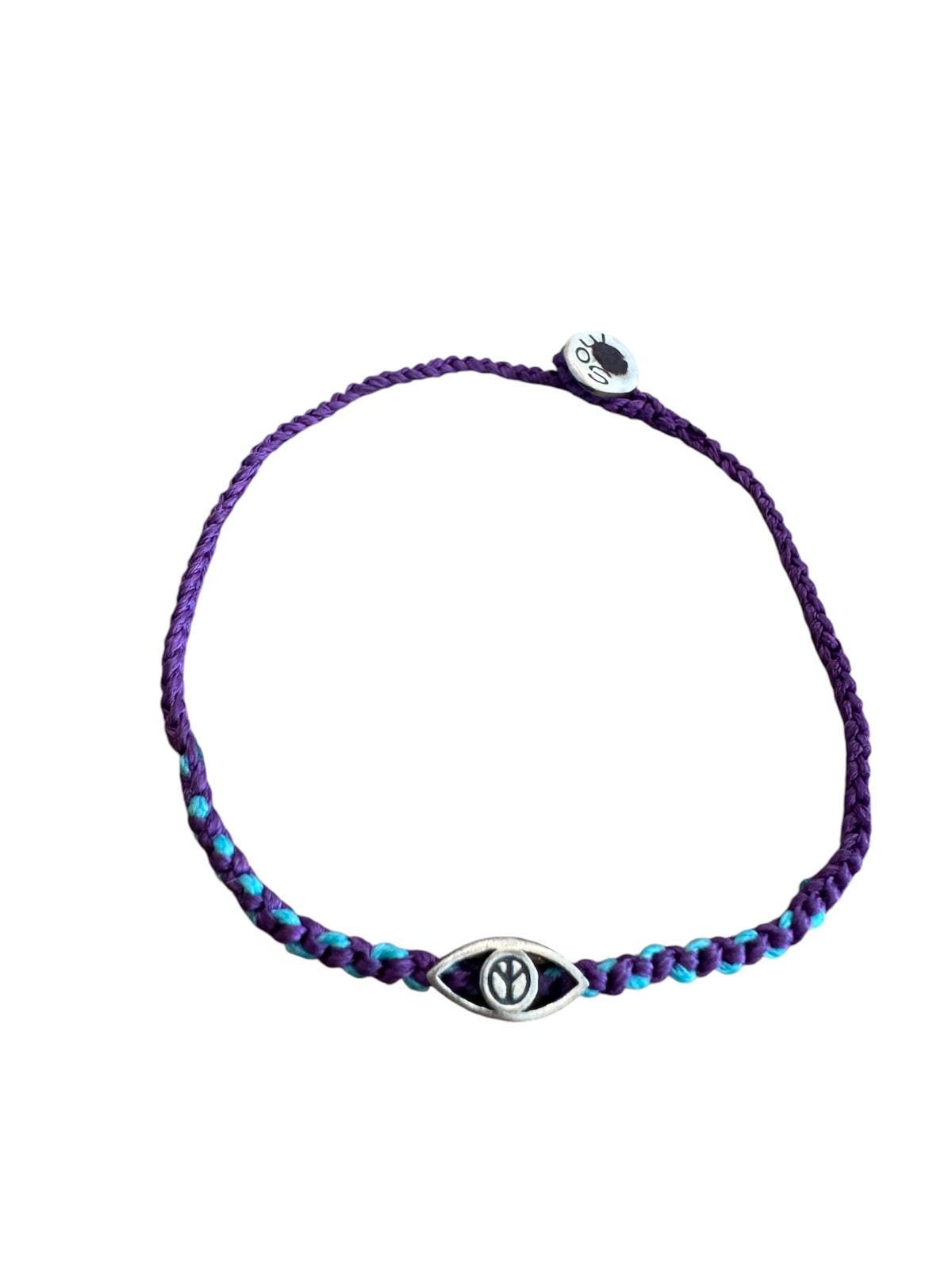 Hand Knitted 925 Sterling Silver Peace Charm Bracelet