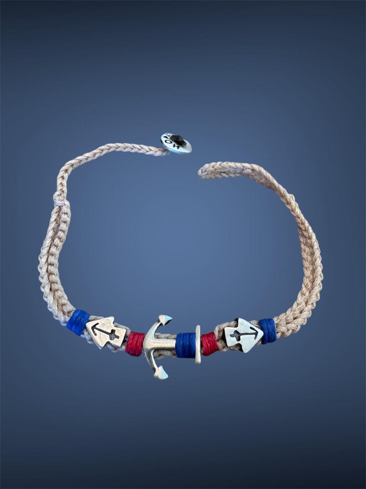 925 S.Silver Safe Haven Charm Hand Knitted Bracelet