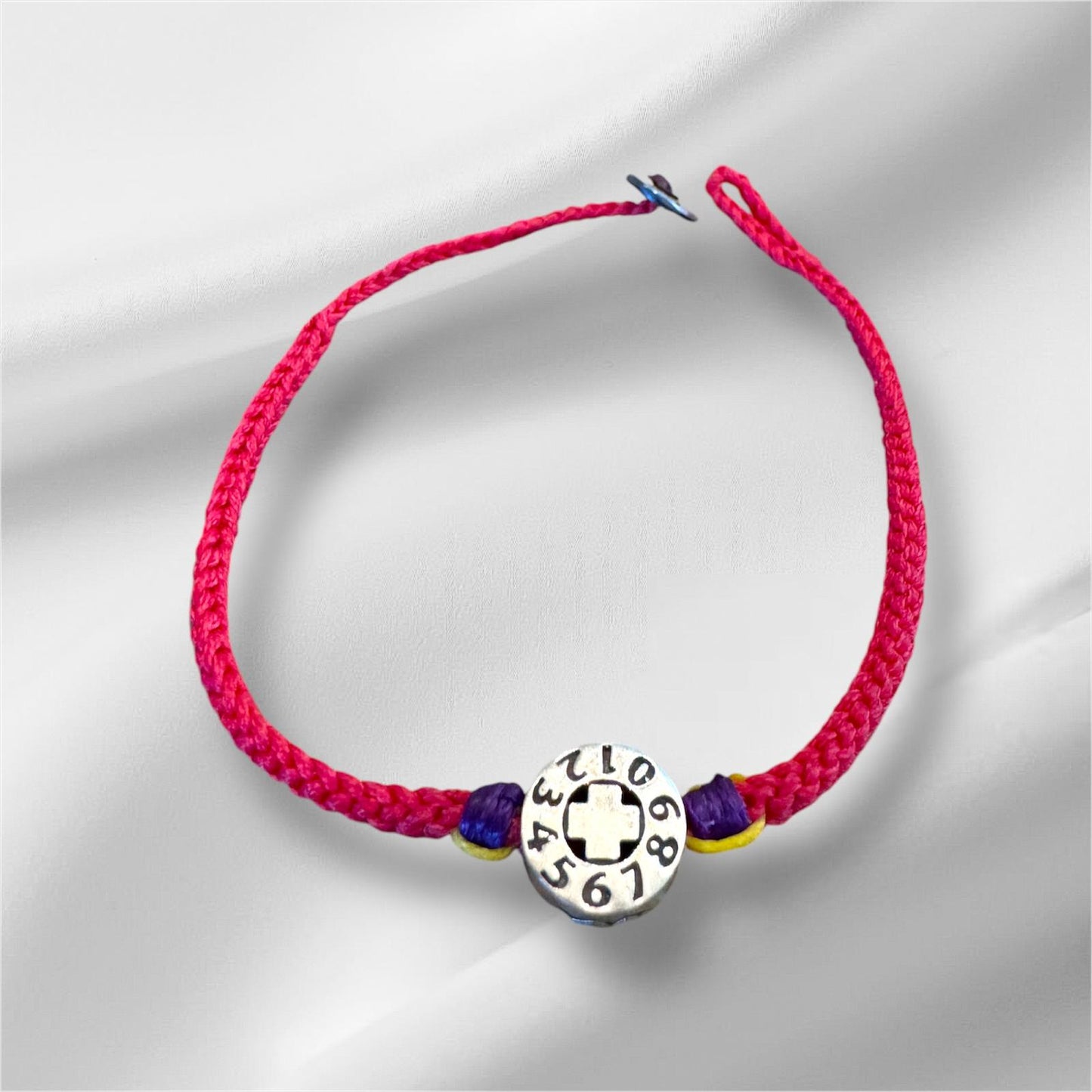 Hand Knitted 925 Sterling Silver Lucky Numbers Charm Bracelet