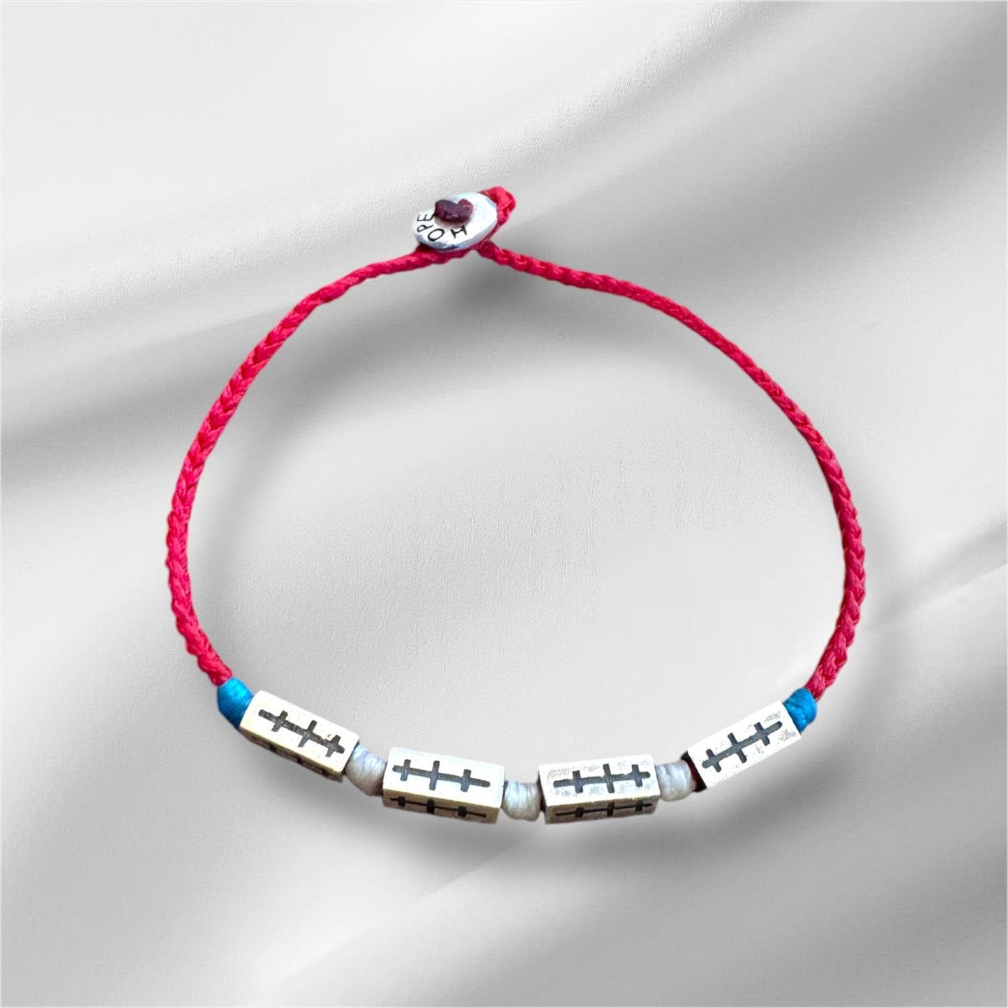 Hand Knitted 925 Sterling Silver Strong Ties Charm Bracelet