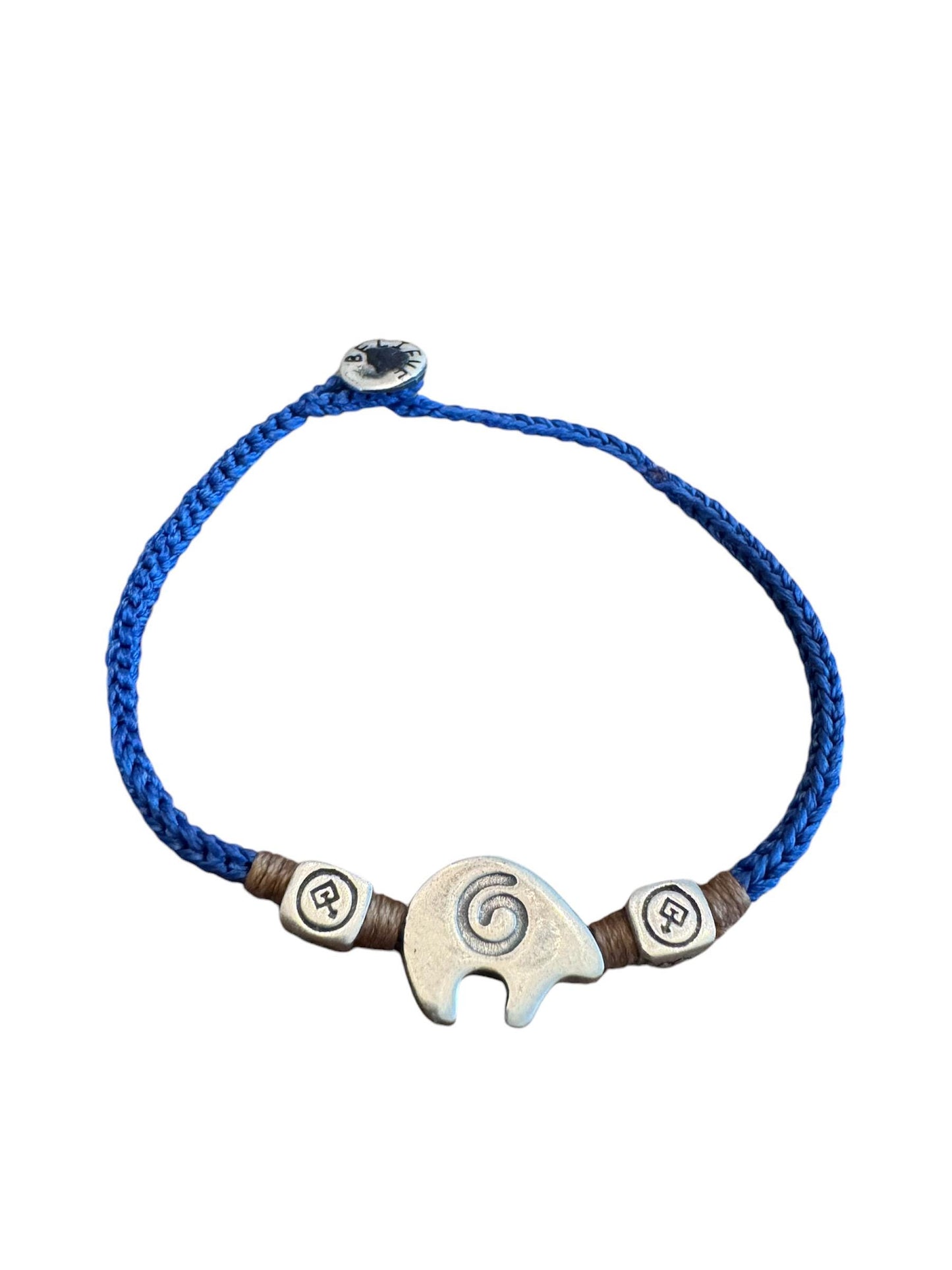 Elephant Charm Hand Knitted 925 Sterling Silver Bracelet