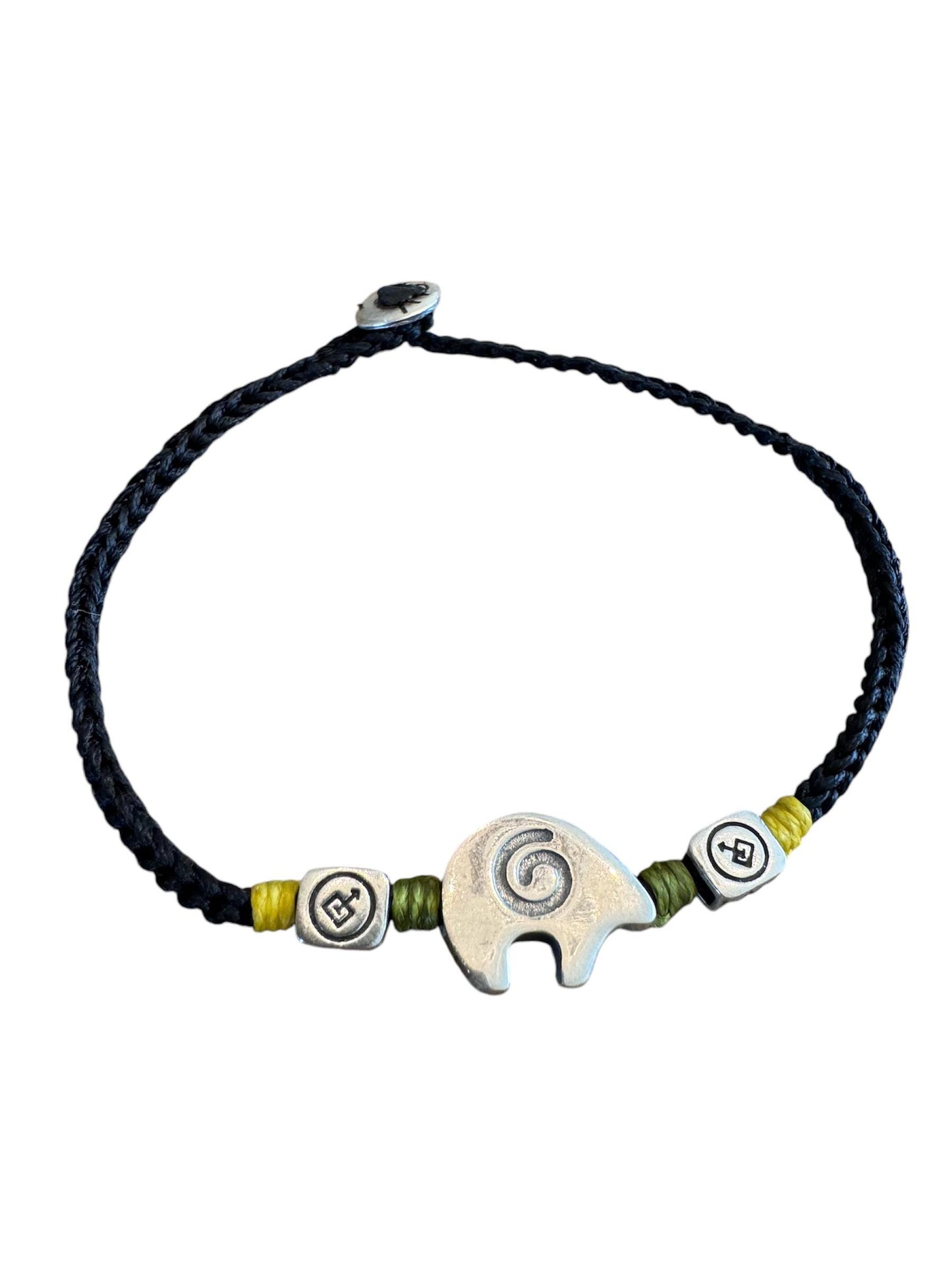 Elephant Charm Hand Knitted 925 Sterling Silver Bracelet