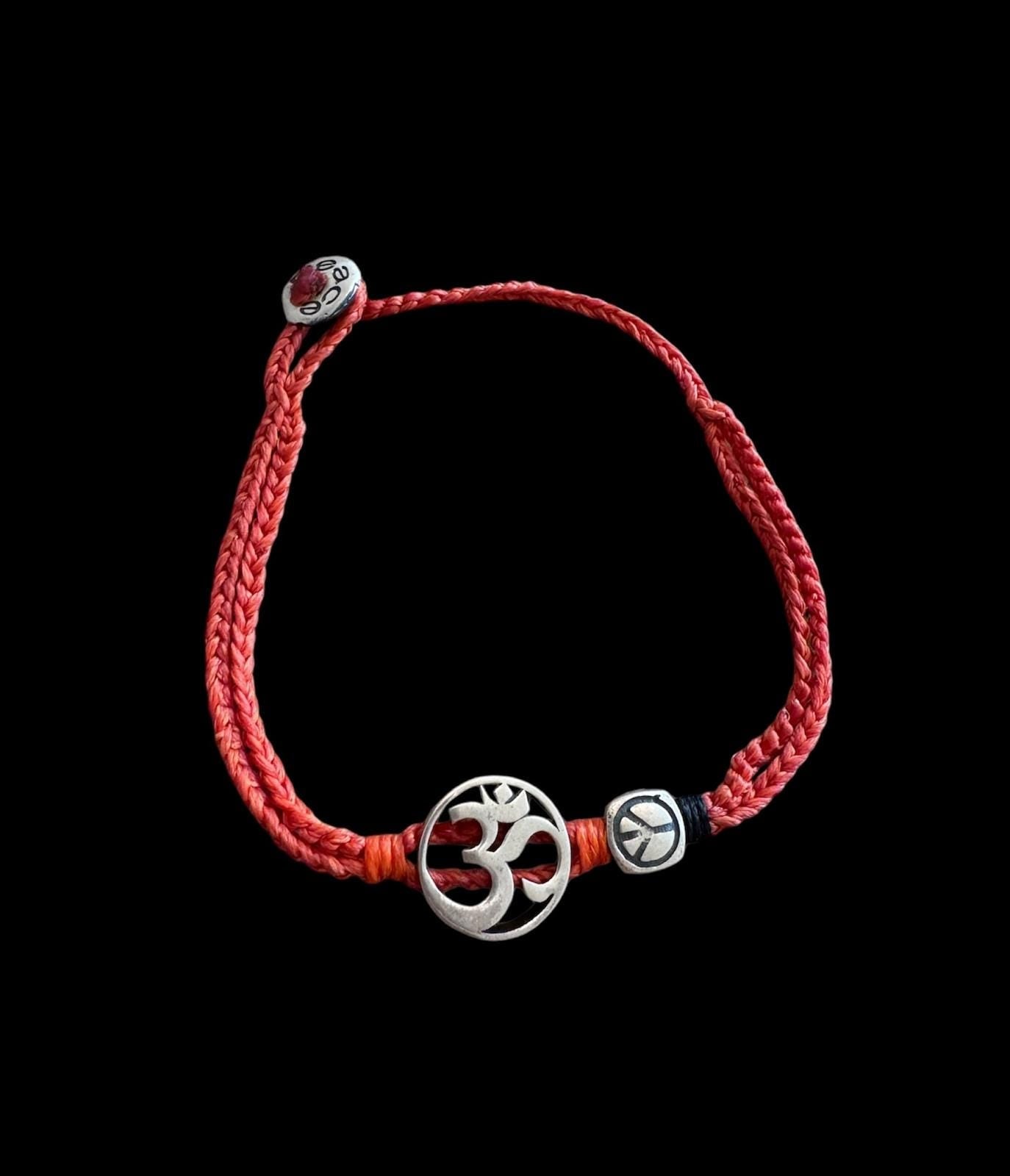 Hand Knitted 925 Sterling Silver Ohm Charm Bracelet