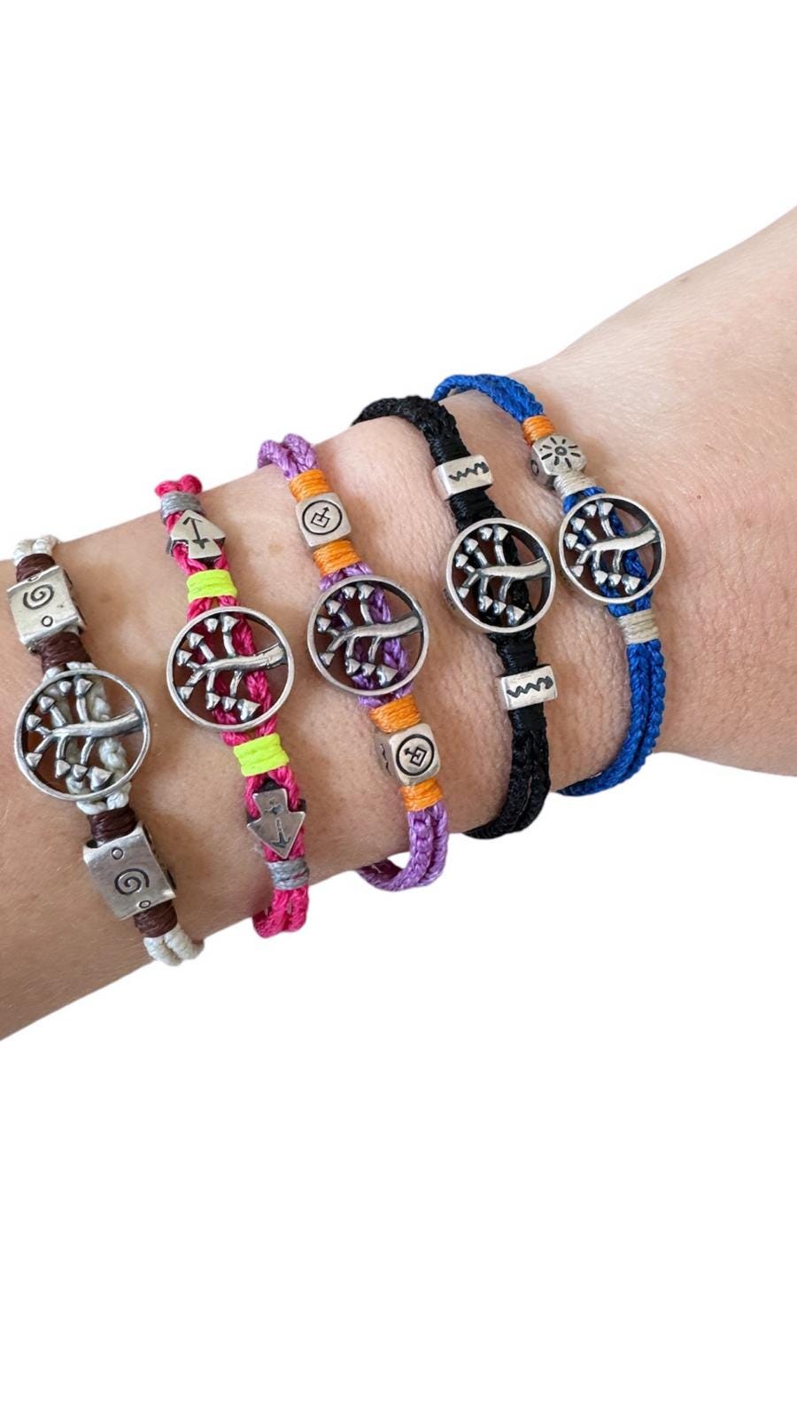 925 Sterling Silver Tree of Life Charm Hand Knitted Bracelet
