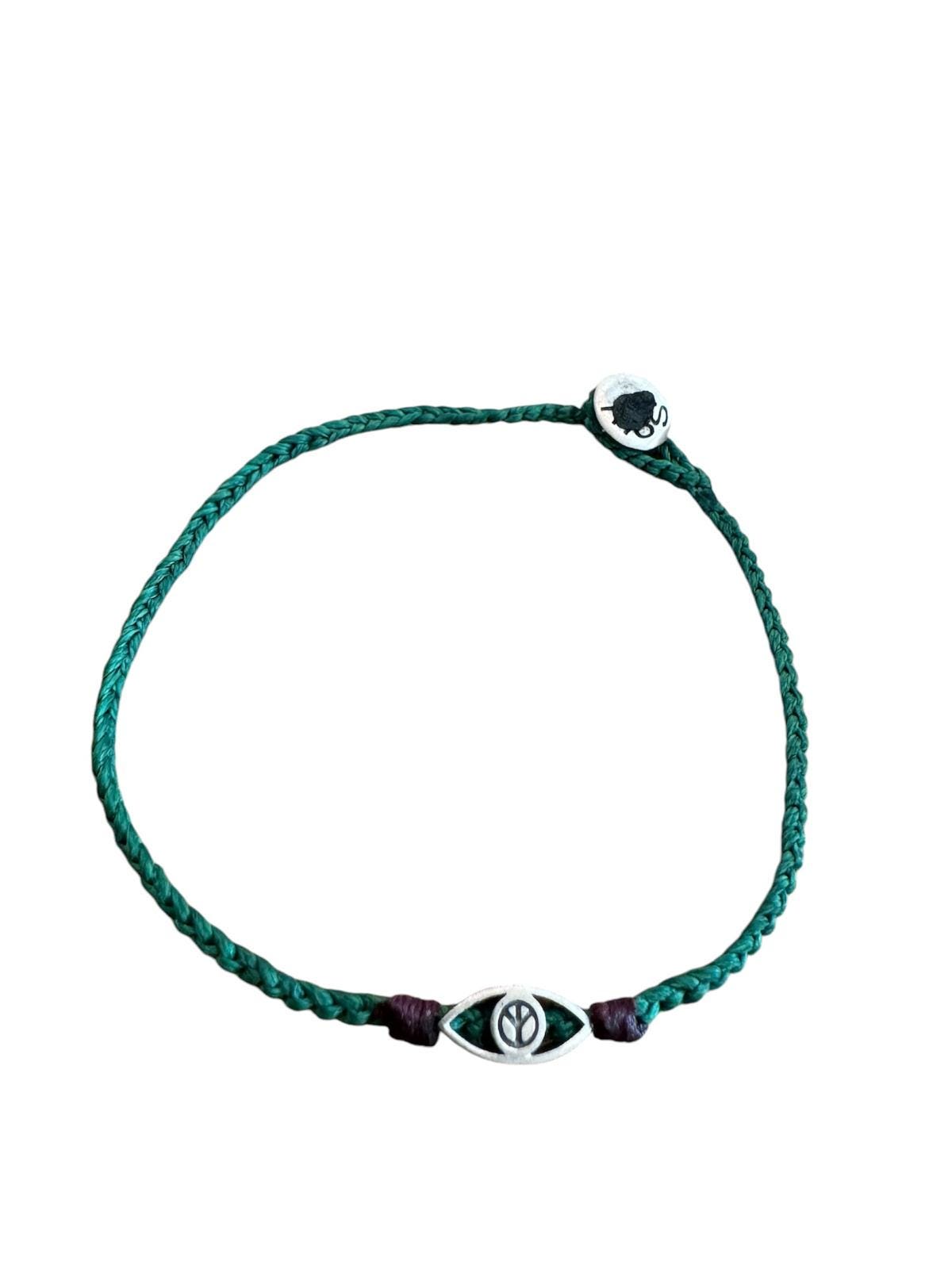 Hand Knitted 925 Sterling Silver Peace Charm Bracelet