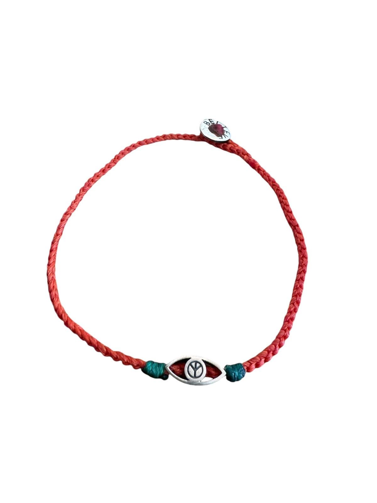 Hand Knitted 925 Sterling Silver Peace Charm Bracelet