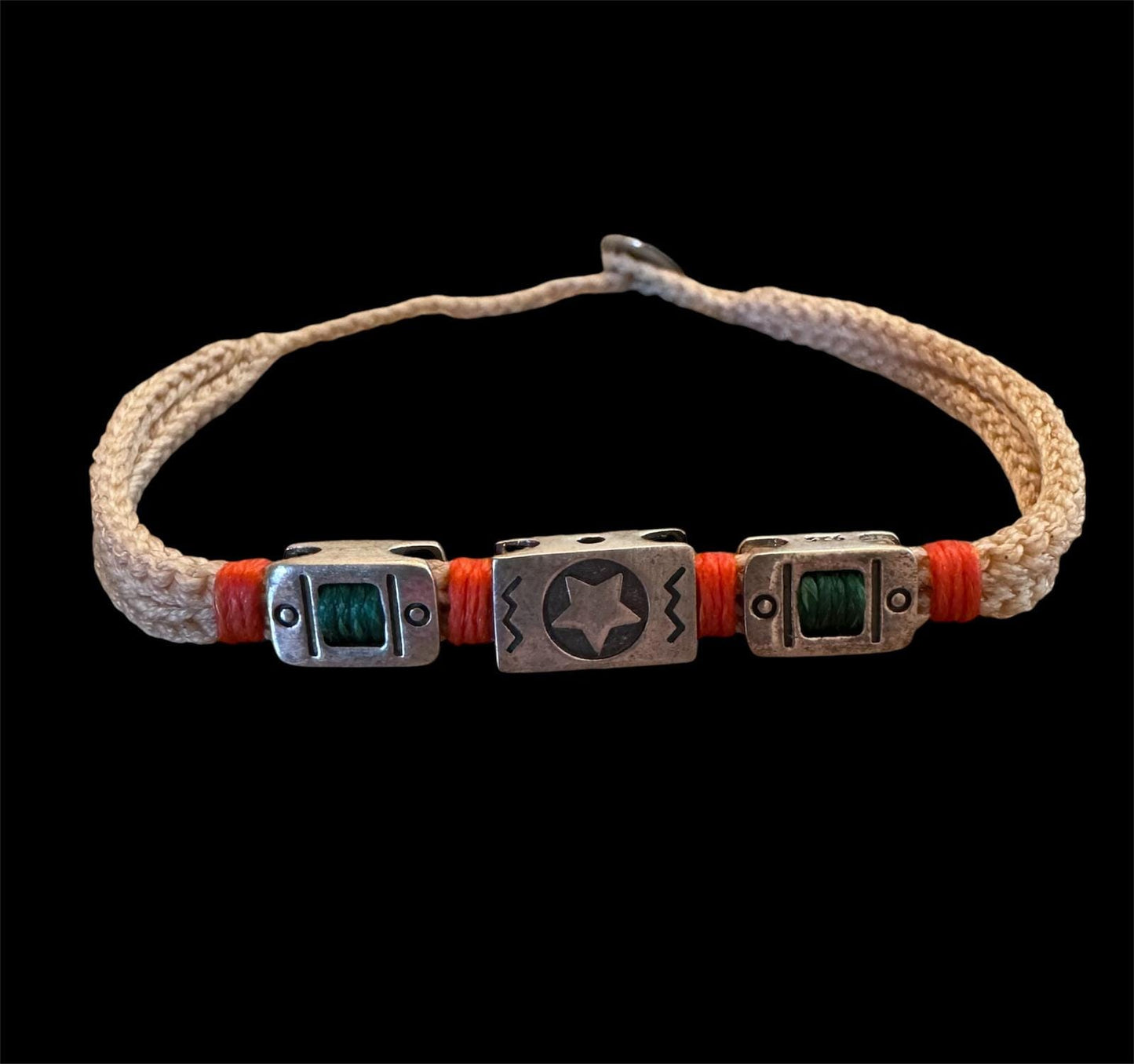 Hand Knitted 925 Sterling Silver Hope & Faith Charm Bracelet