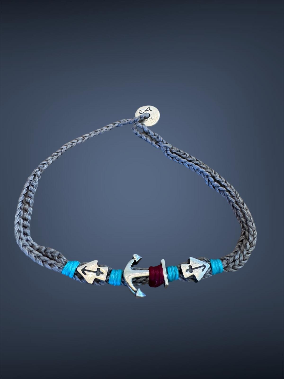 925 S.Silver Safe Haven Charm Hand Knitted Bracelet