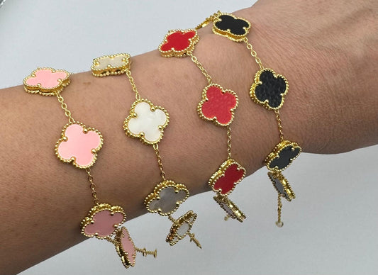 4 Leaf Clover 18K Titanium Steel Bracelet