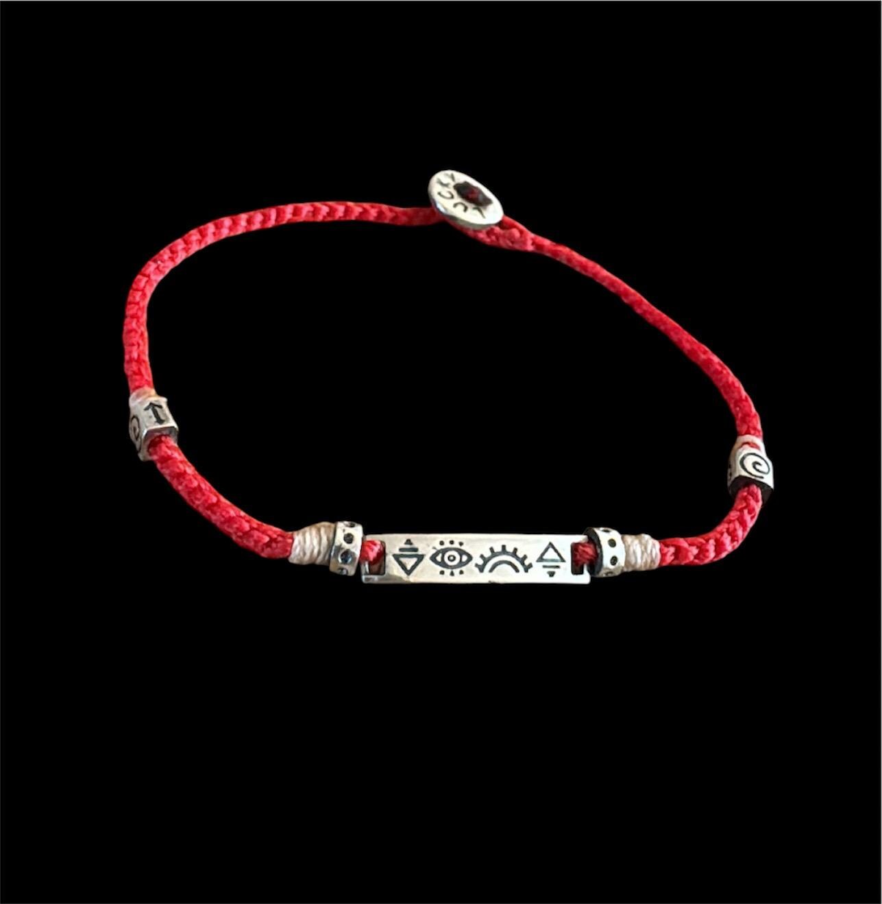 Hand Knitted  925 Sterling  Silver Symbols Combination Charm Bracelet