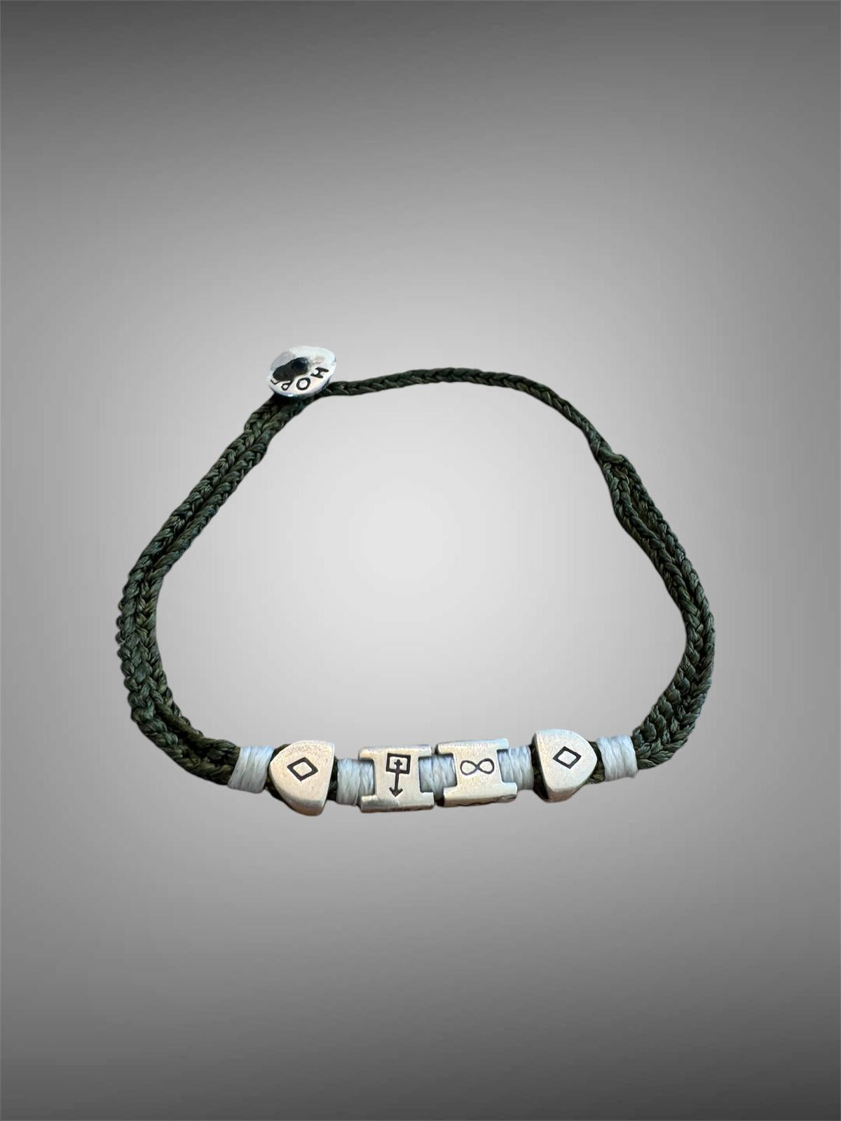 Hand Knitted  925 Sterling Silver Infinity & Fantasy Charm Bracelet