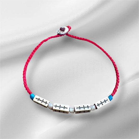 Hand Knitted 925 Sterling Silver  Strong Ties  Charm Bracelet