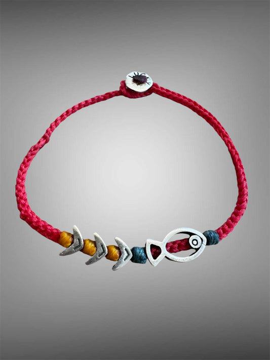 Lucky Fish - 925 S. Silver Charm Hand Knitted Bracelet