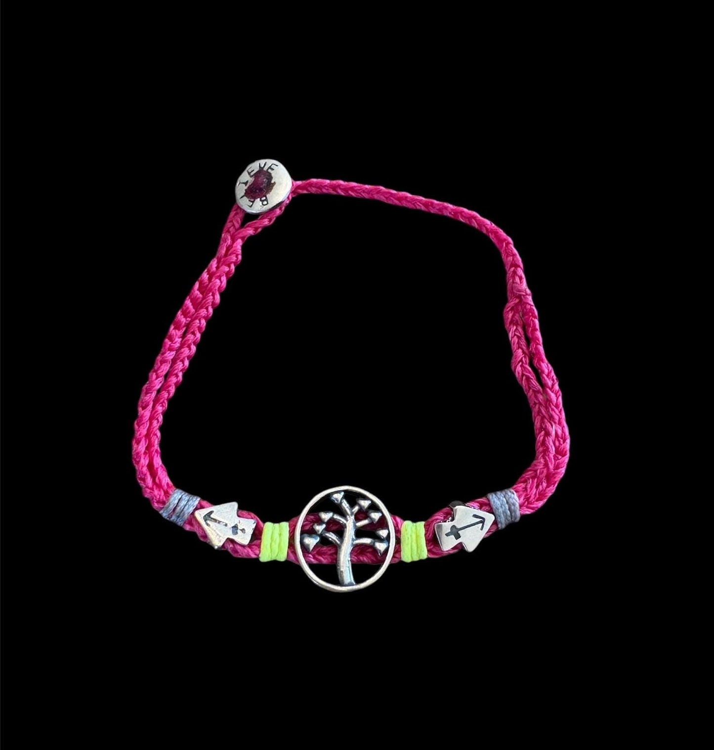 925 Sterling Silver Tree of Life Charm Hand Knitted Bracelet