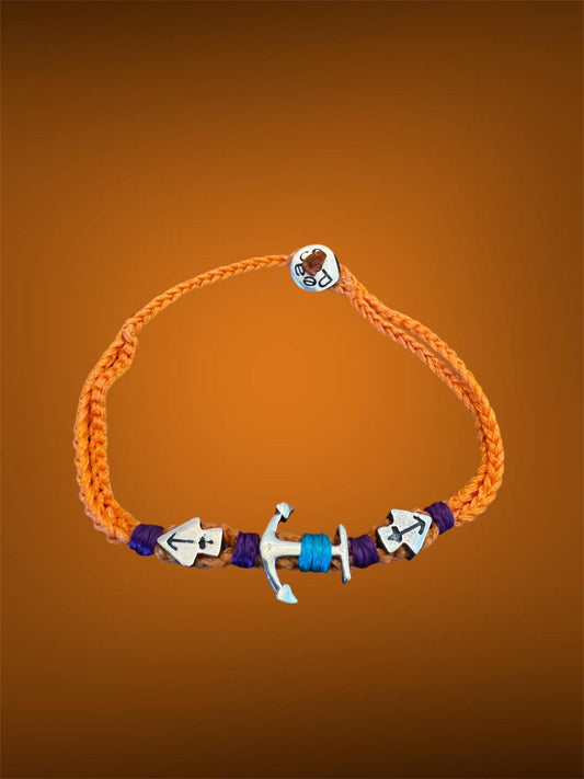 925 S.Silver Safe Haven Charm Hand Knitted Bracelet