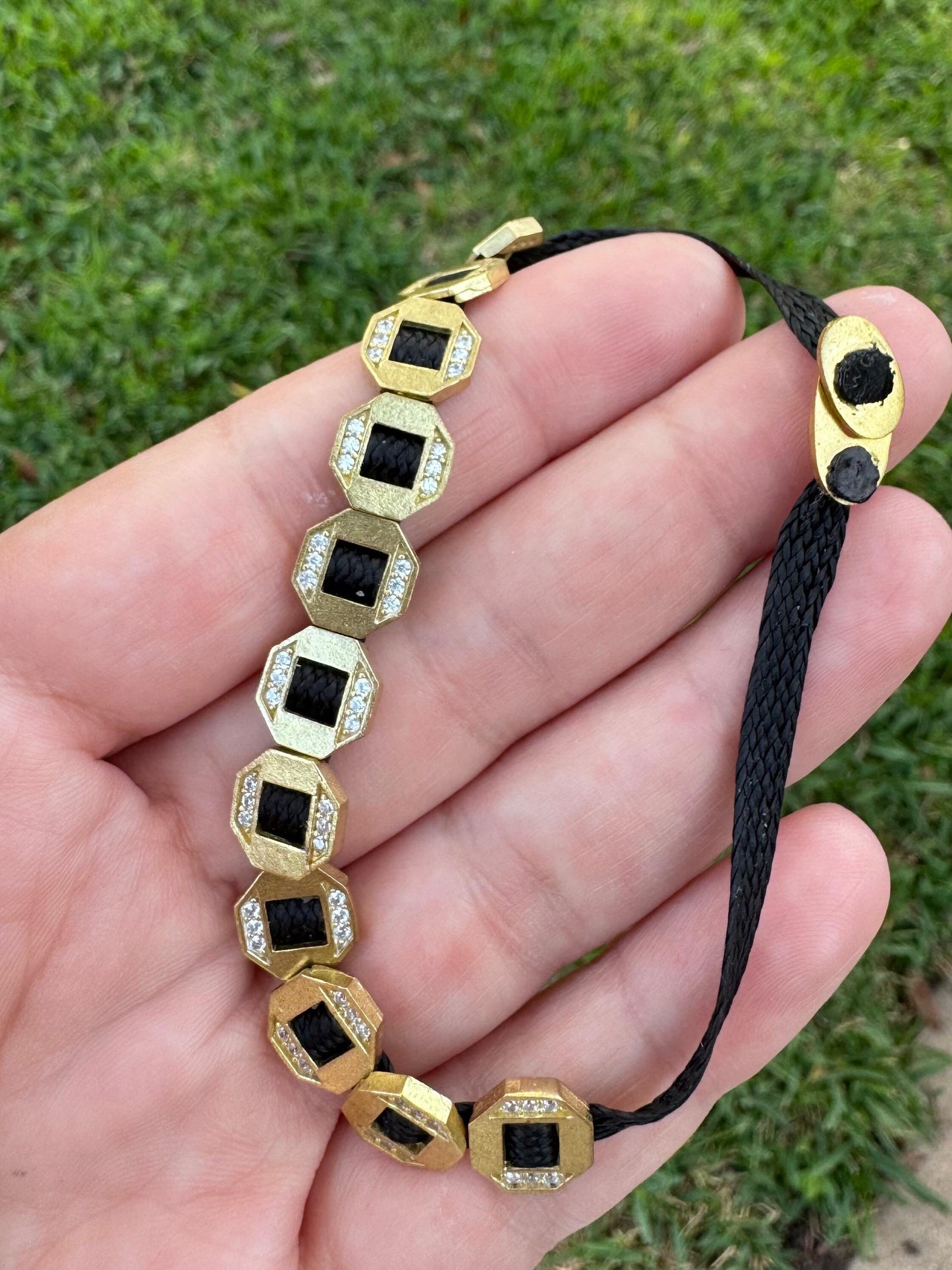 Gagu Stone Octagon Plated Bronze Bracelet