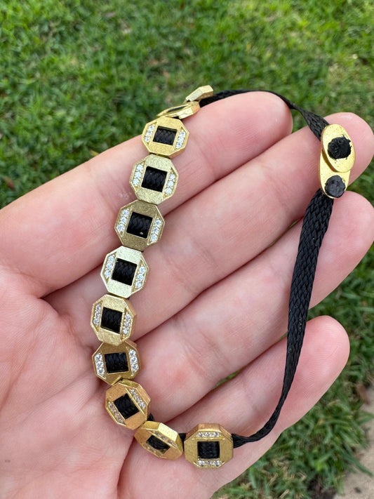 Gagu Stone Octagon Plated Bronze Bracelet
