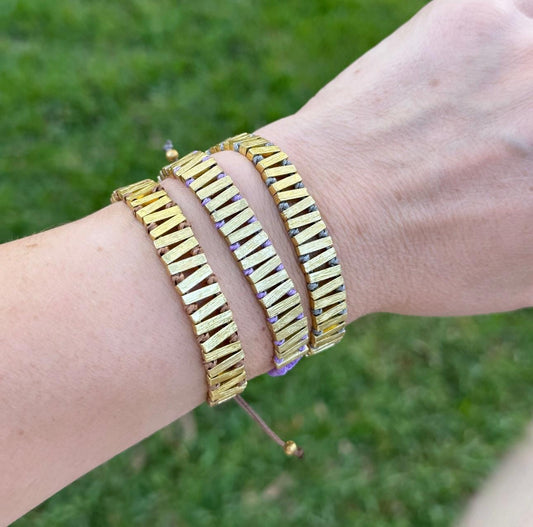 Gagu Zigzag Plated Bronze Bracelet