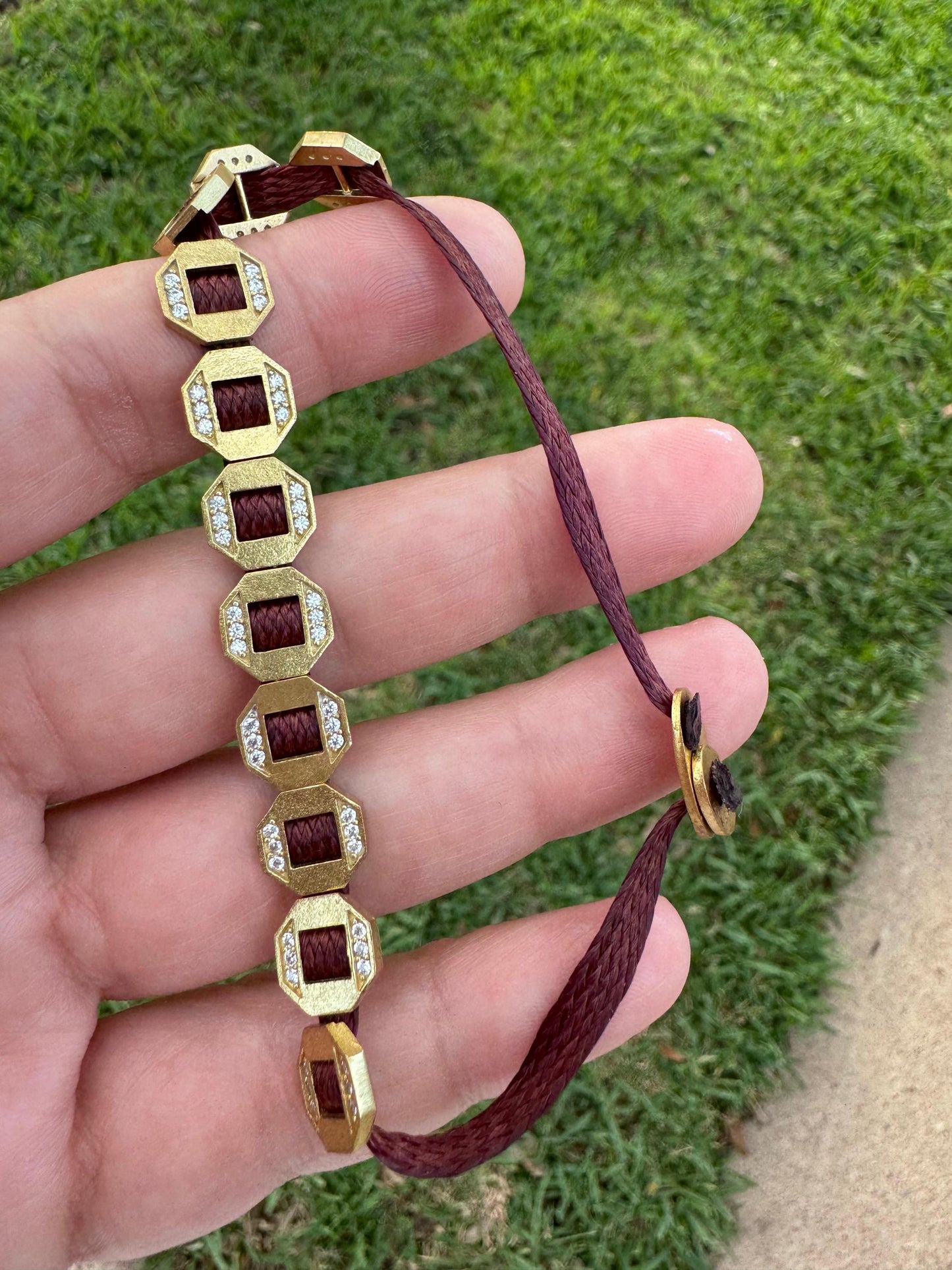 Gagu Stone Octagon Plated Bronze Bracelet